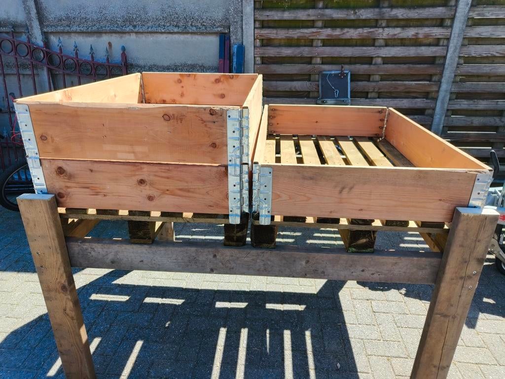 Planten bloem bakken paletranden stapel bak palletstelling, Tuin en Terras, Ophalen