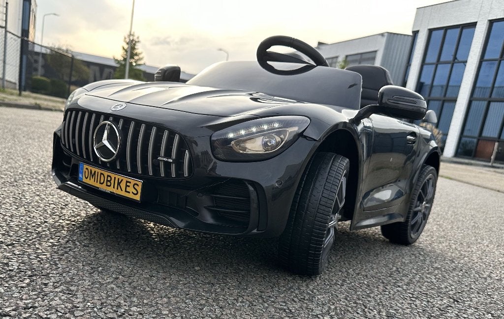Mercedes GT-R AMG zwart 12V RC / Leder / Rubberband en MP3, Ophalen of Verzenden, Nieuw