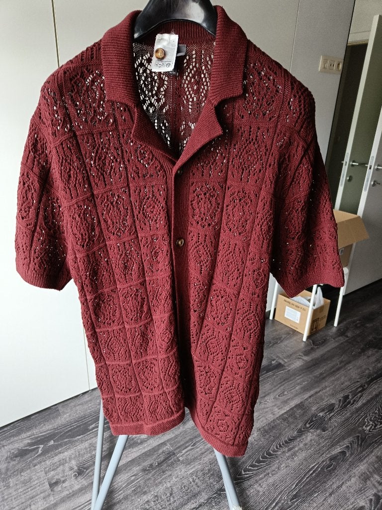 ajour gebreide polo, Kleding | Heren, Polo's, Ophalen, Nieuw, Maat 52/54 (L), Overige kleuren