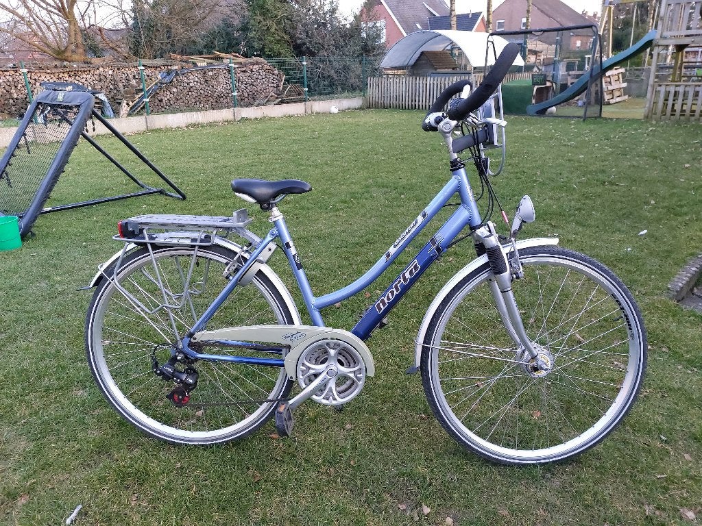 Norta damesfiets met vlinderstuur, Fietsen en Brommers, Gebruikt, Velgrem, 47 tot 50 cm, Versnellingen
