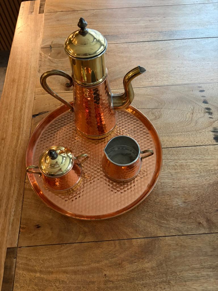 Service à café vintage en cuivre, Enlèvement, Comme neuf