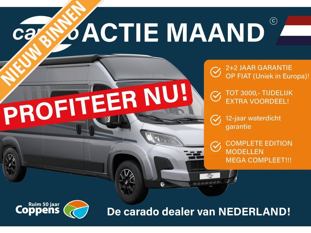 Carado CV 540 PRO AUTOMAAT + ACTIEPRIJS, Caravans en Kamperen, Mobilhomes, Automaat, Buscamper of Camperbus, Ringverwarming, Koelkast