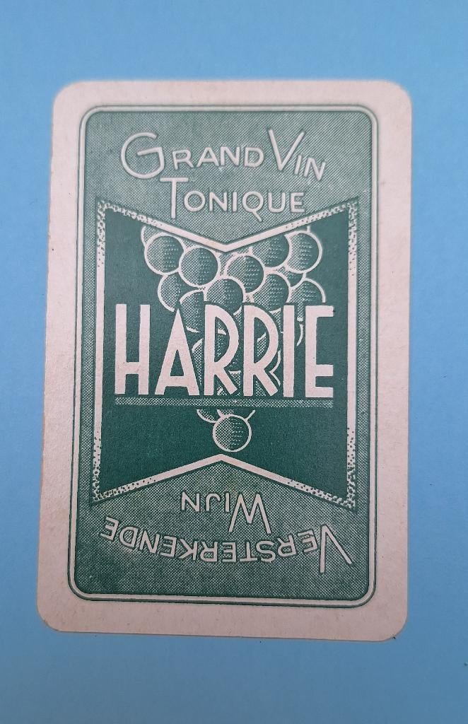 Speelkaart_Grand Vin Tonique_Harrie_groen_214, Ophalen of Verzenden, Gebruikt, Speelkaart(en)
