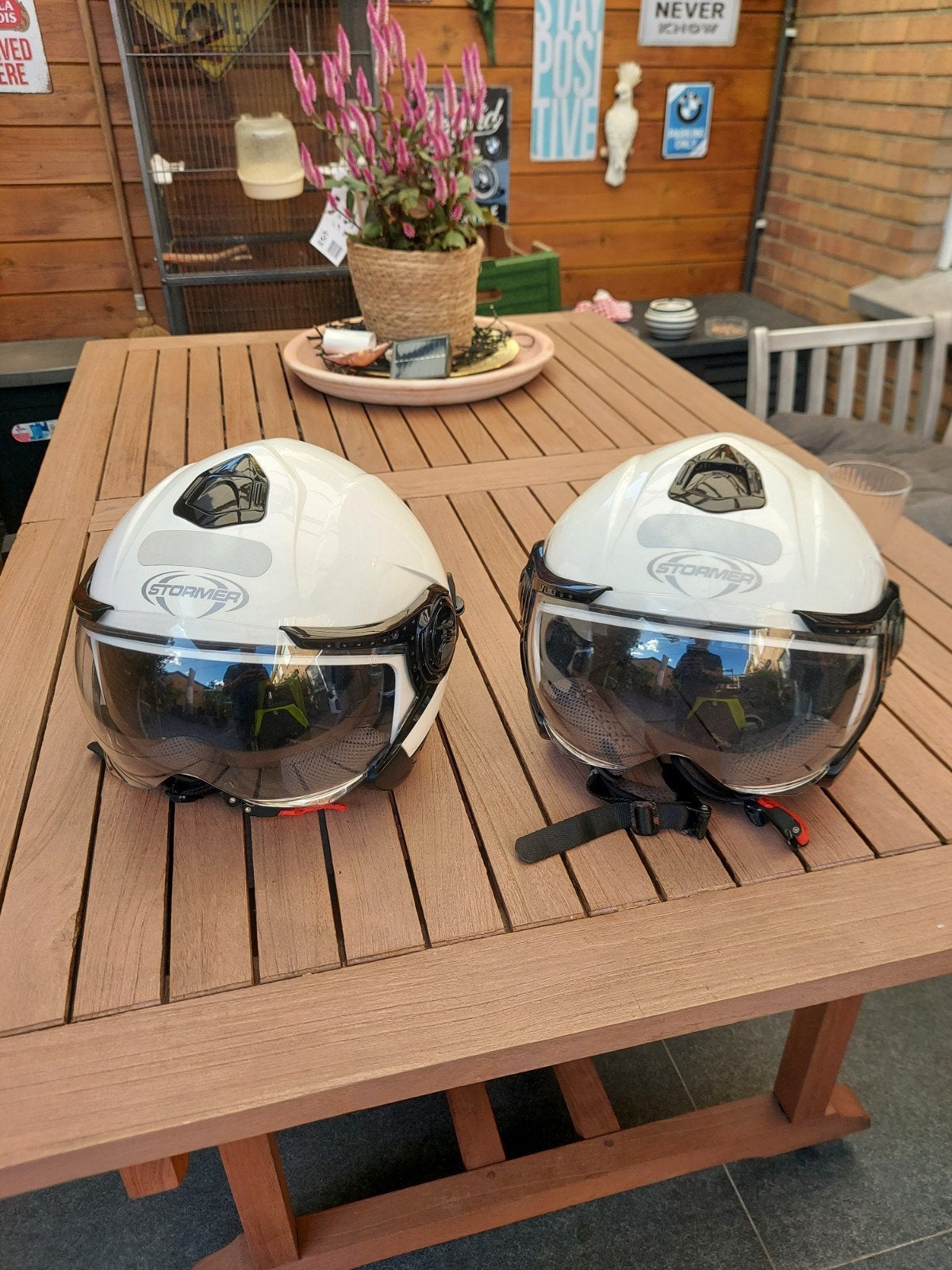 Motorhelmen te koop, Motos, Femmes, Seconde main, Casque jet, Enlèvement