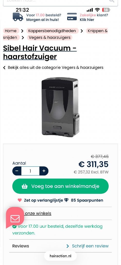 Siber haar vacum stofzuiger, Elektronische apparatuur, Ophalen