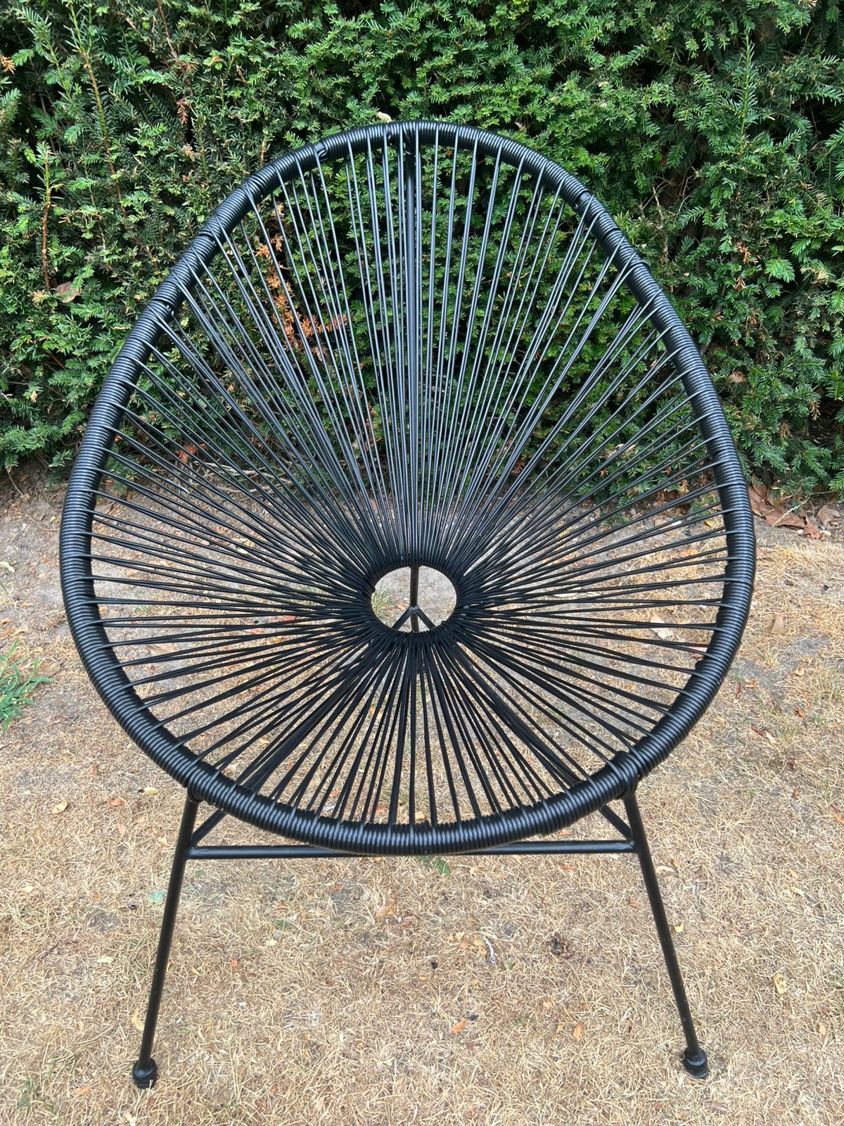 Mooie zwarte loungestoel, Tuin en Terras, Tuinstoelen, Ophalen, Zo goed als nieuw