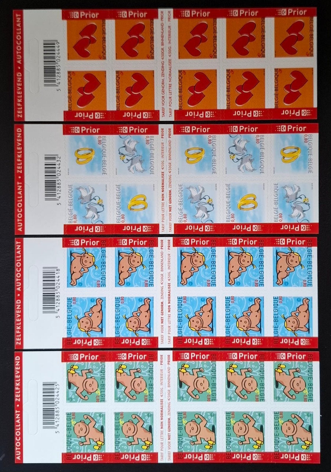 België: OBP 3401/05b-B50/53 ** Gelegenheidszegels 2005., Frankeerzegel, Ophalen of Verzenden, Zonder stempel, Postfris