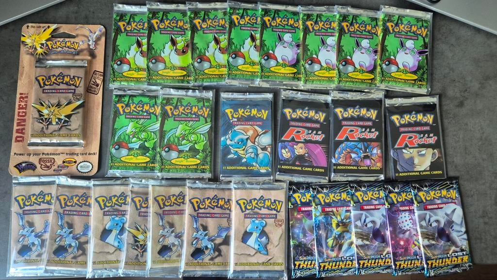 Booster Packs Base, Jungle, Rocket, Lost Thunder, Hobby en Vrije tijd, Verzamelkaartspellen | Pokémon, Ophalen of Verzenden, Booster