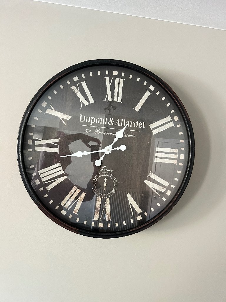 Wandklok, Huis en Inrichting, Ophalen, Wandklok, Stil uurwerk, Bruin