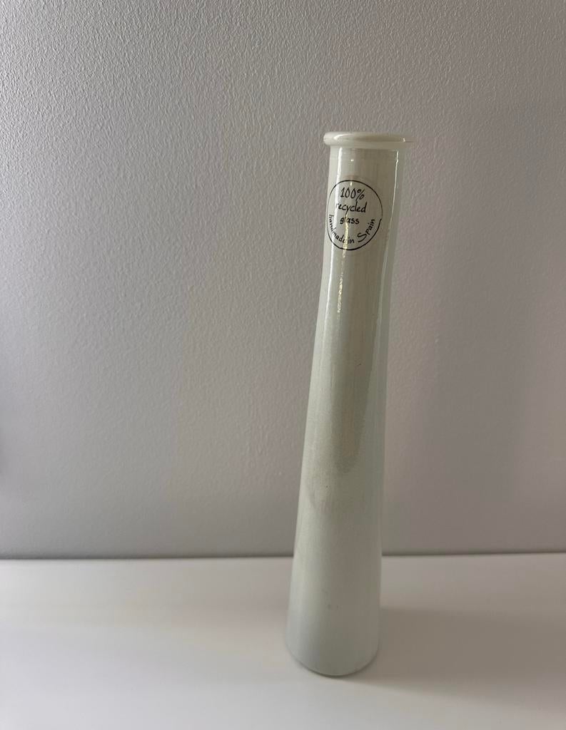 Vase soliflore en verre recyclé, Enlèvement, Comme neuf, Blanc, Verre