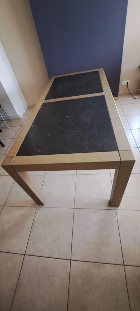 Tafel met blad uit natuursteen, Huis en Inrichting, Ophalen, Gebruikt, 200 cm of meer, 50 tot 100 cm