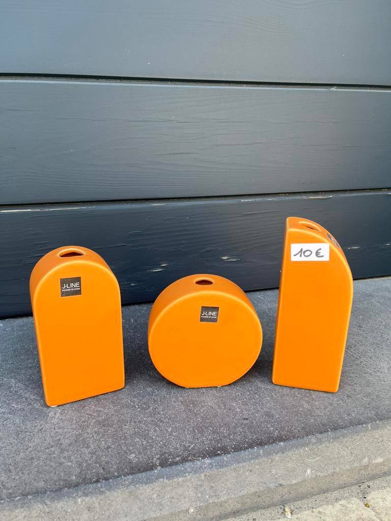 J-Line vaasjes oranje, Enlèvement ou Envoi, Comme neuf, Orange