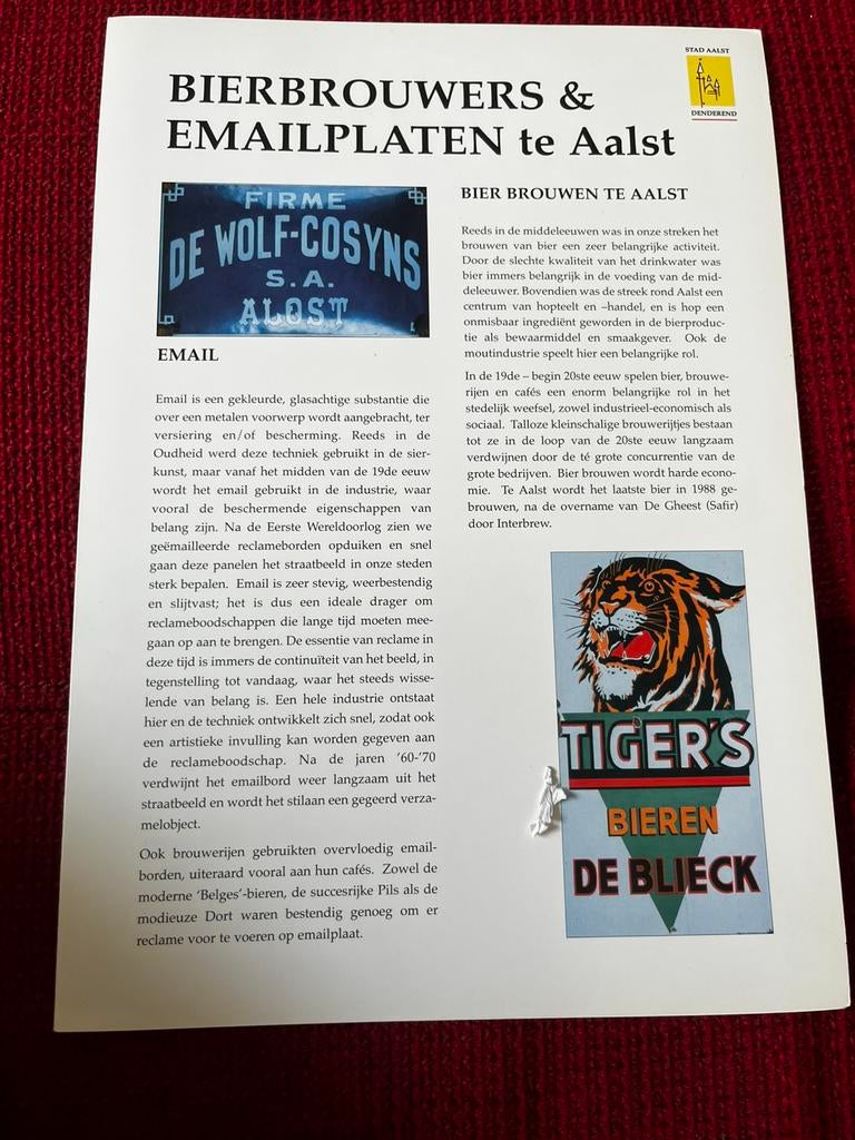 Boek Bierbrouwers & Emailplaten te Aalst, Ophalen of Verzenden, Zo goed als nieuw