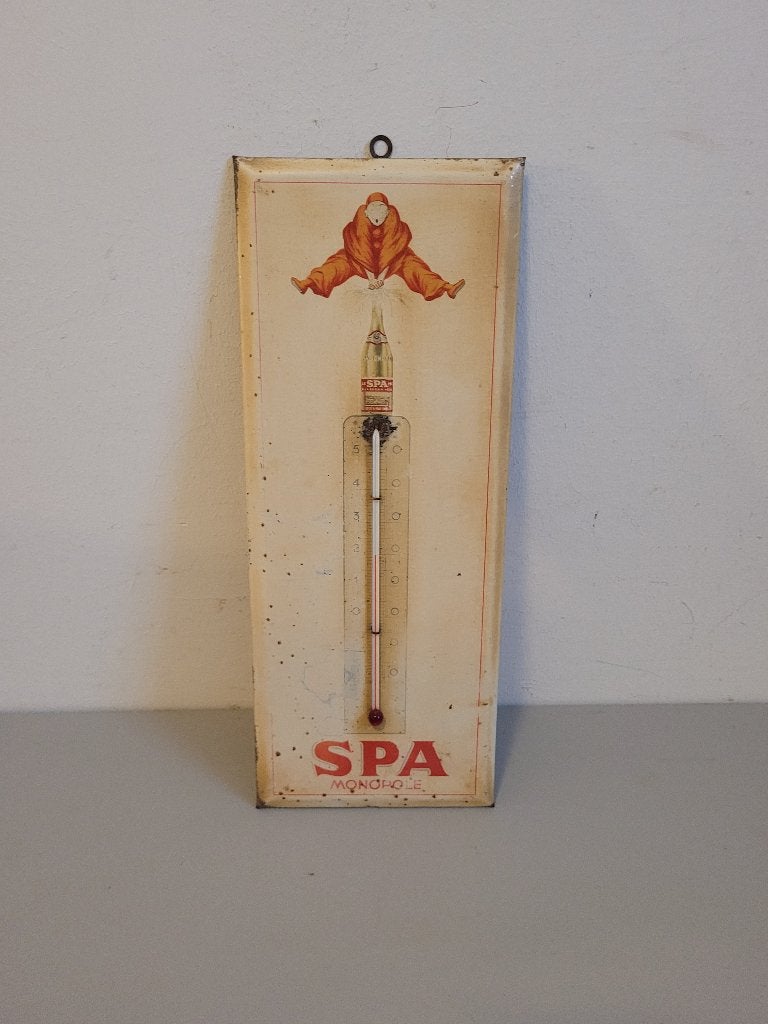 Spa Monopoly reclamethermometer, Ophalen of Verzenden, Gebruikt, Reclamebord