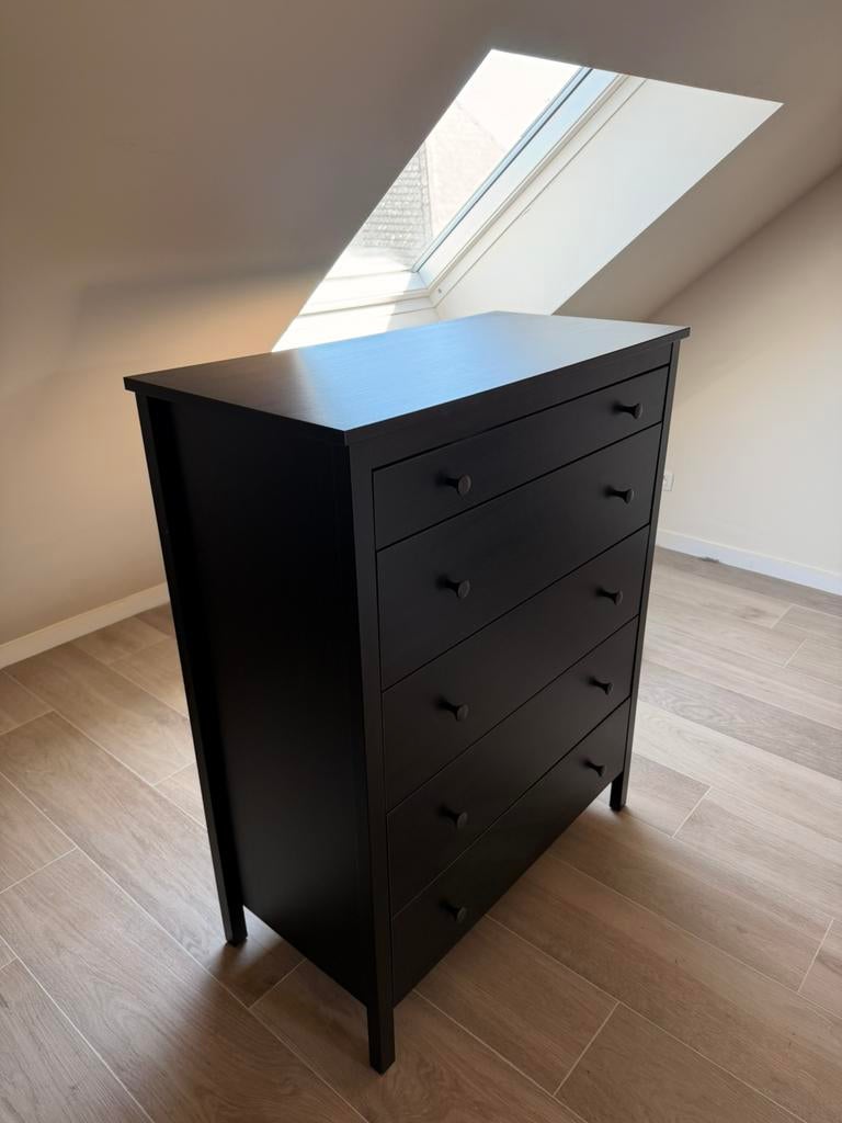 KOPPANG Ladekast 5 lades, zwartbruin, 90x44x114 cm, Ophalen, Zo goed als nieuw
