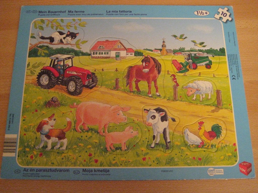 Vormenpuzzel  met vingergrip - Leven op de boerderij, Ophalen of Verzenden, 10 tot 50 stukjes, Zo goed als nieuw, 6 maanden tot 2 jaar