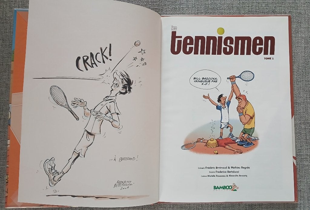 BD Les Tennismen 1 Brrémaud Bertolucci EO Neuf 2 dédicaces, Eén stripboek, Ophalen of Verzenden, Nieuw