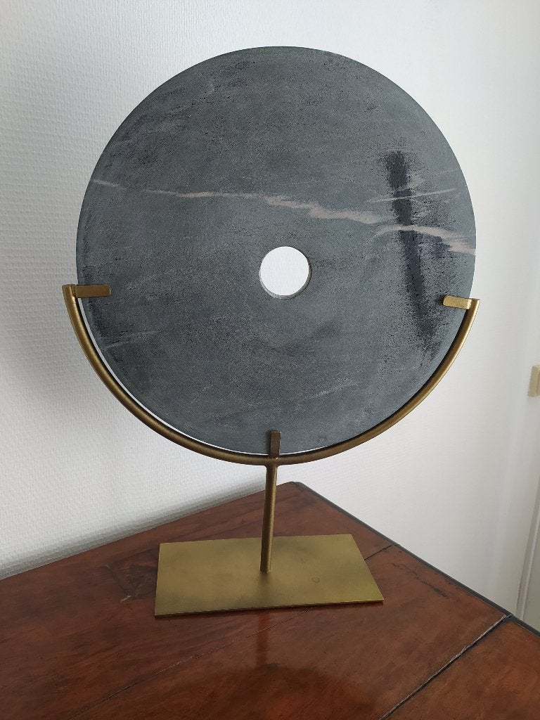 Disque décoratif en marbre noir, Maison & Meubles, Enlèvement, Utilisé, Noir