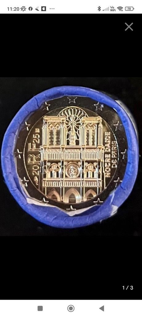 2 euro munten Notre - Dame de Paris. Frankrijk., Postzegels en Munten, Munten | Europa | Euromunten, Ophalen of Verzenden, Frankrijk