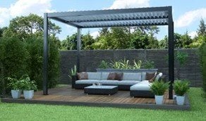 Zeer degelijke Aluminum pergola in prima staat (2m90 x 3m90), Jardin & Terrasse, Verrières, Enlèvement, Comme neuf, Autres types