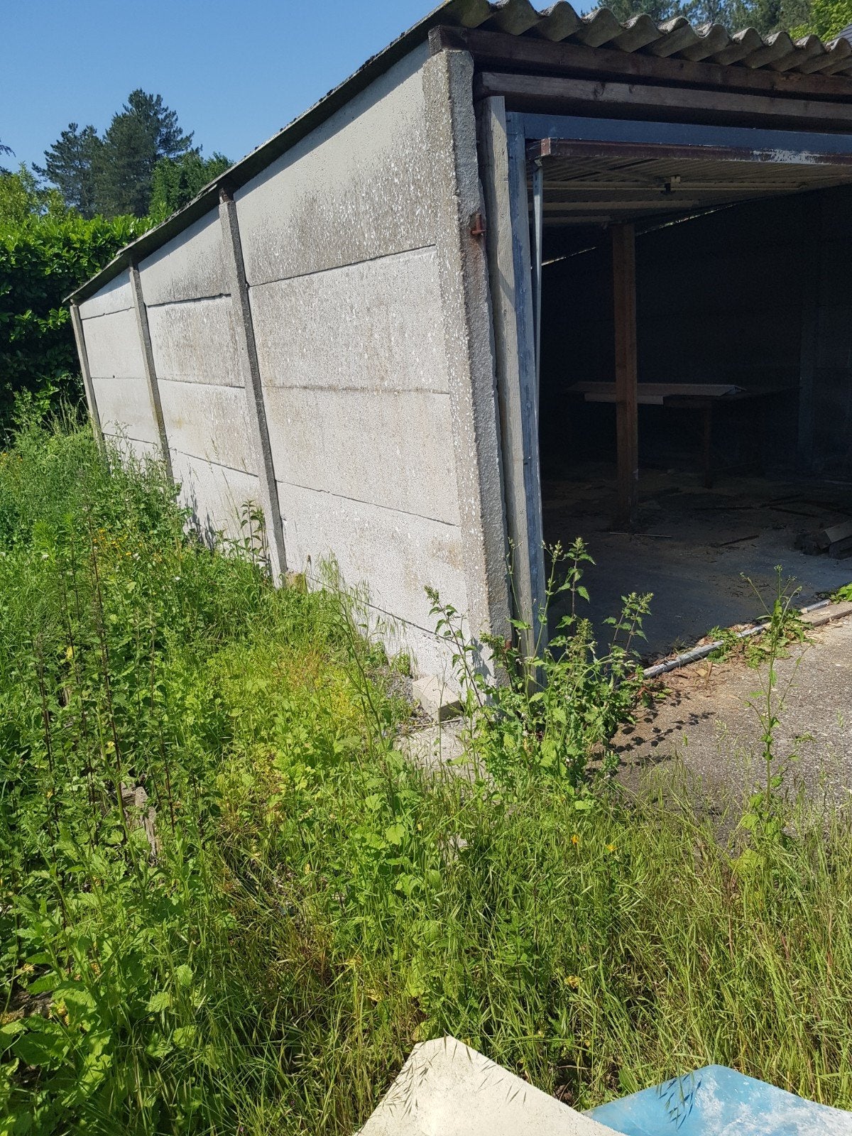 Garage in betonplaten gratis, Tuin en Terras, Ophalen