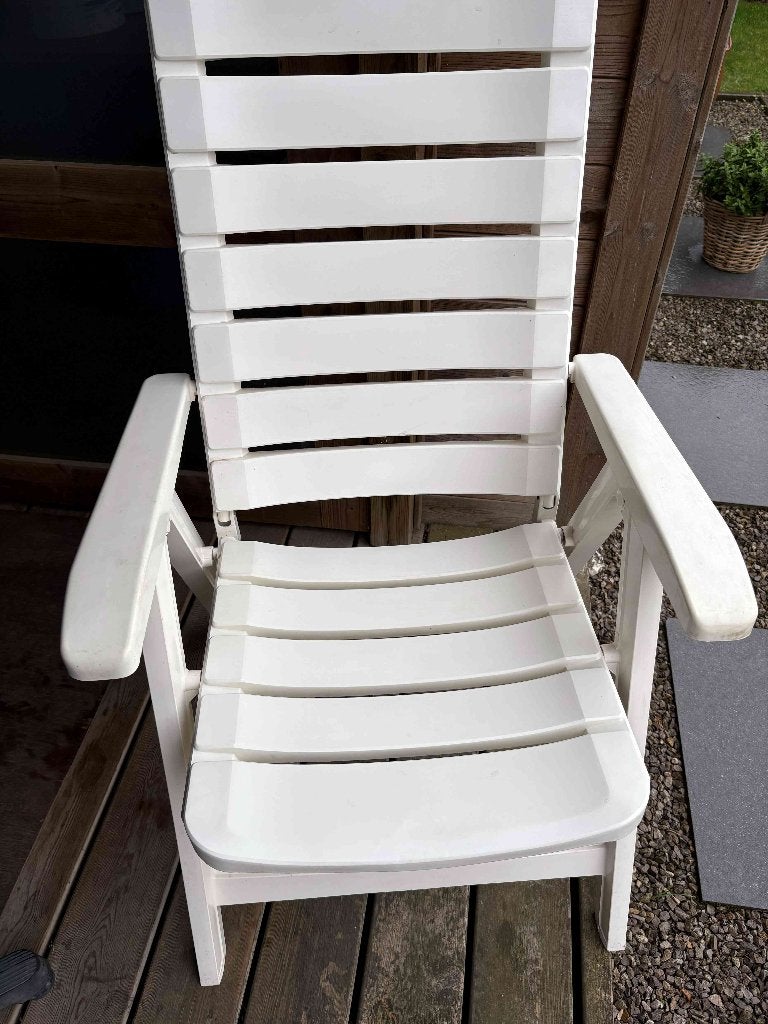 witte tuinstoelen tafel, Tuin en Terras, Ophalen, Zo goed als nieuw