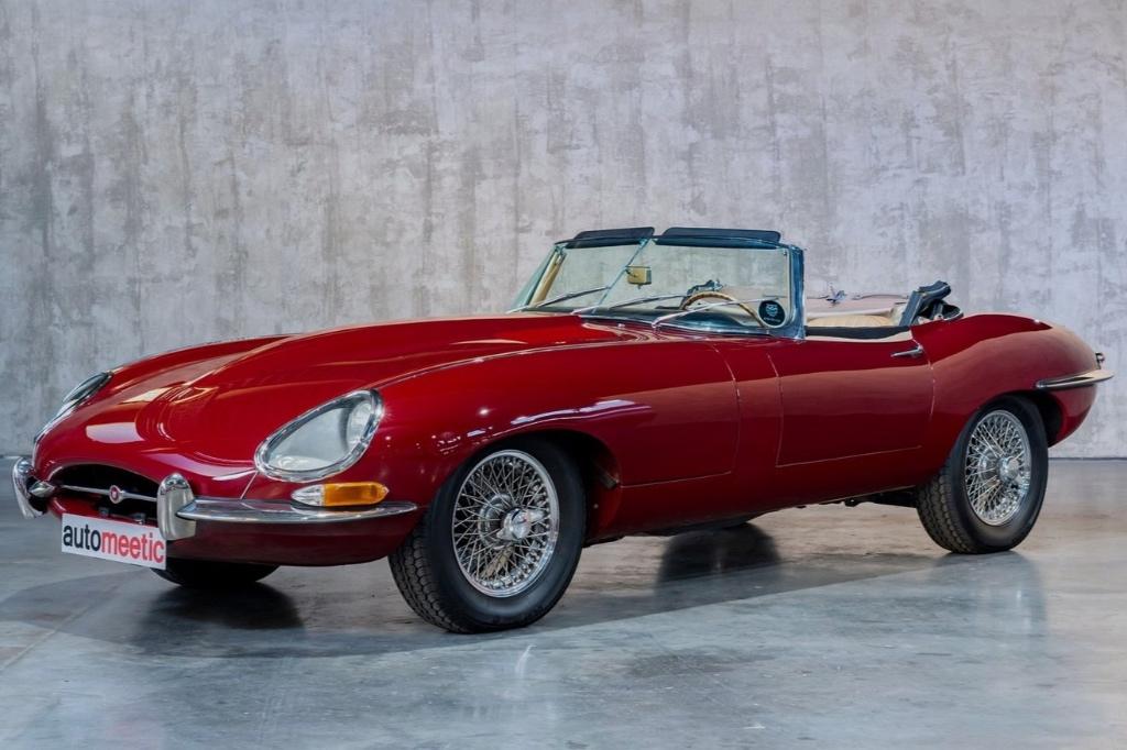 JAGUAR TYPE E-SERIE I 4.2 OTTS ROADSTER UIT 1967, Auto's, Jaguar, Achterwielaandrijving, Zwart, 4200 cc, Leder