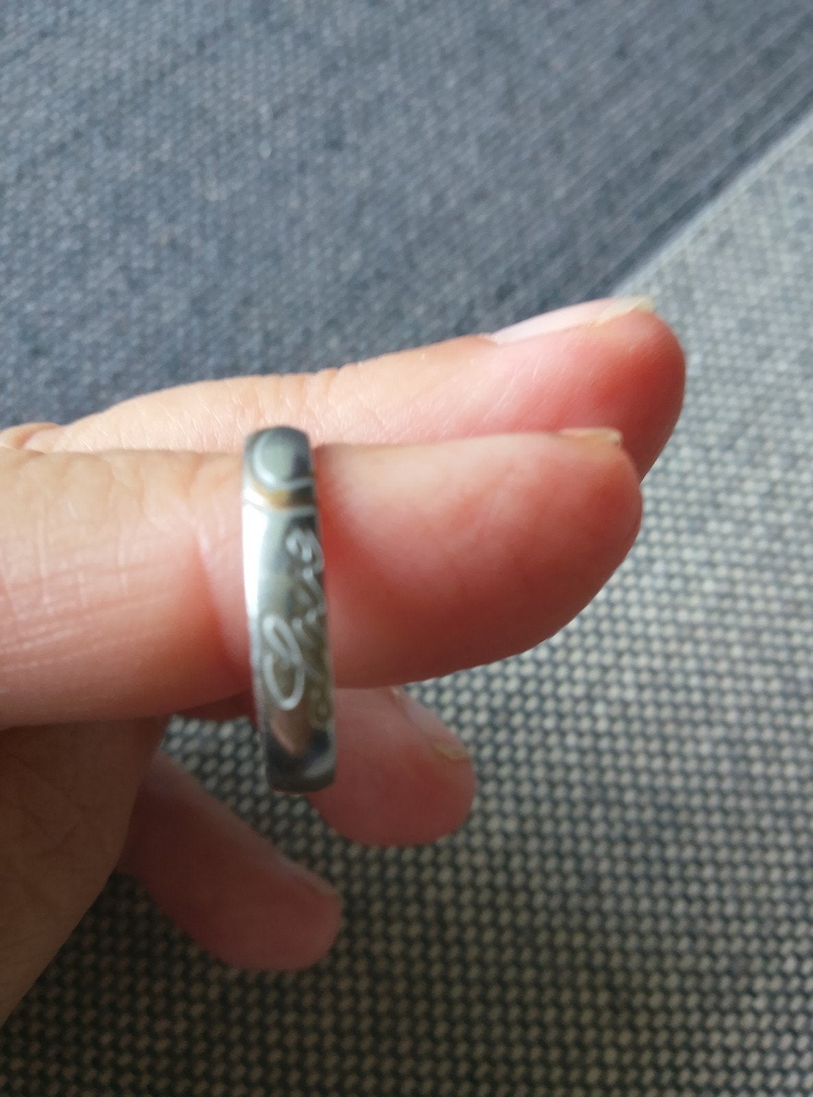 ring met gravure 'real love ', Handtassen en Accessoires, Ophalen