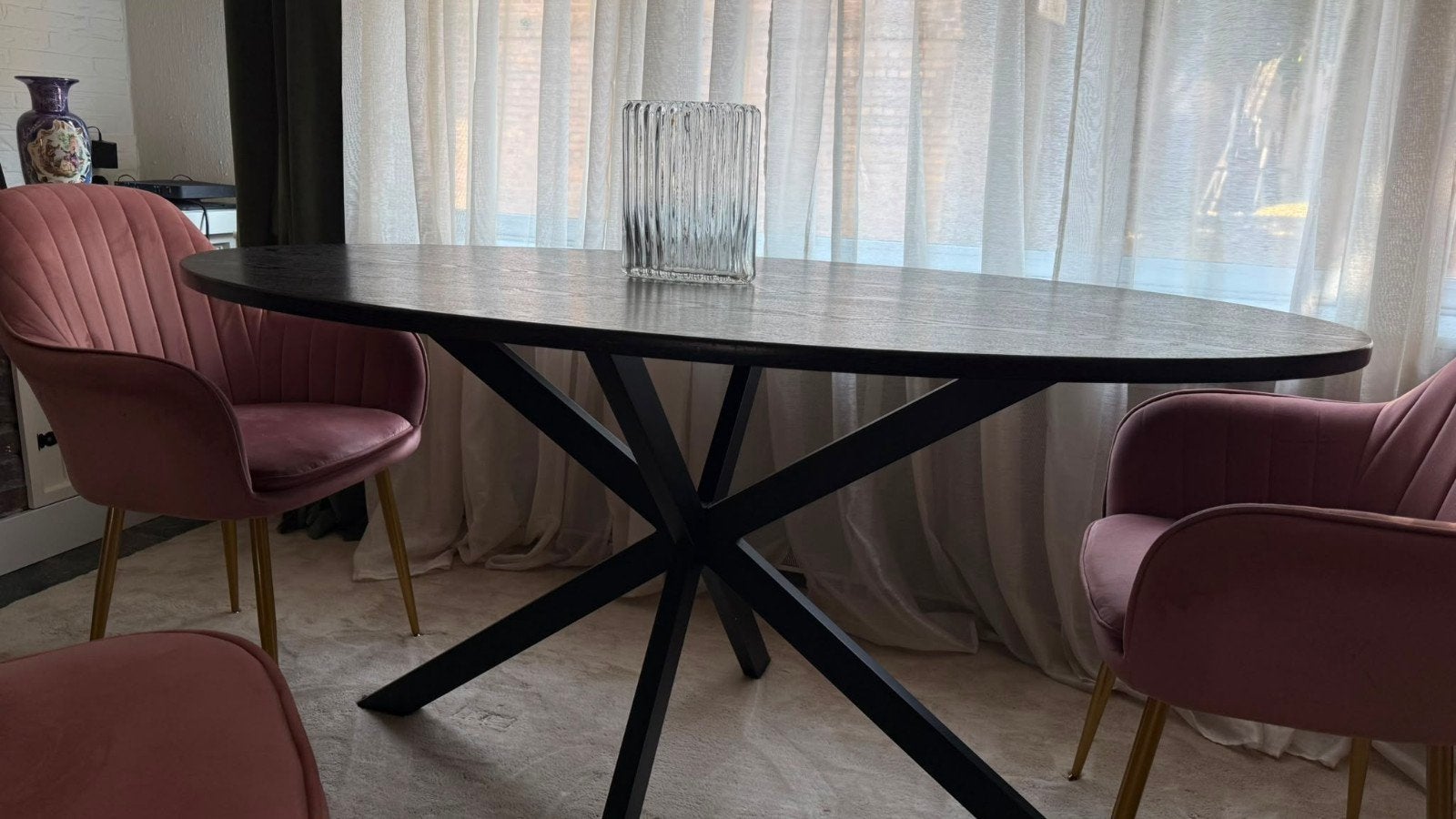 eettafel ovaal 160cm, Huis en Inrichting, Ophalen of Verzenden, Ovaal