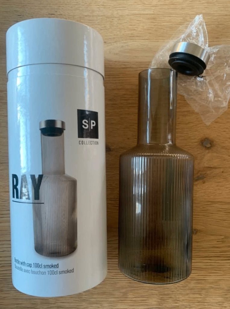 S|P Collection Fles met dop 100cl smoked Ray, Ophalen, Nieuw, Overige merken, Glas