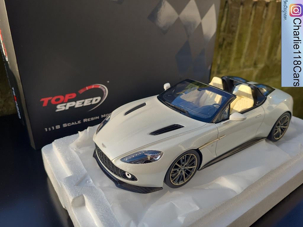 TopSpeed 1/18 Aston Martin Vanquish Zagato Speedster blanche, Hobby & Loisirs créatifs, Voitures miniatures | 1:18, Enlèvement ou Envoi