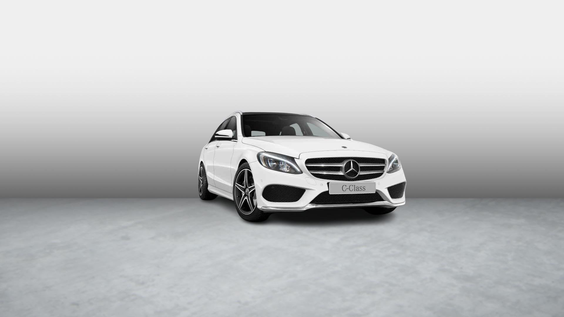 Mercedes-Benz C-Klasse 200 D Break AMG Line | Panoramisch Da, Auto's, Automatische klimaatregeling, 4 cilinders, 136 pk, Wit