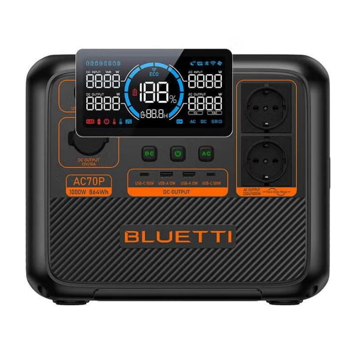 Bluetti AC70P Draagbare Power Station - EU Versie Nieuw, Caravanes & Camping, Accessoires de camping, Neuf, Enlèvement