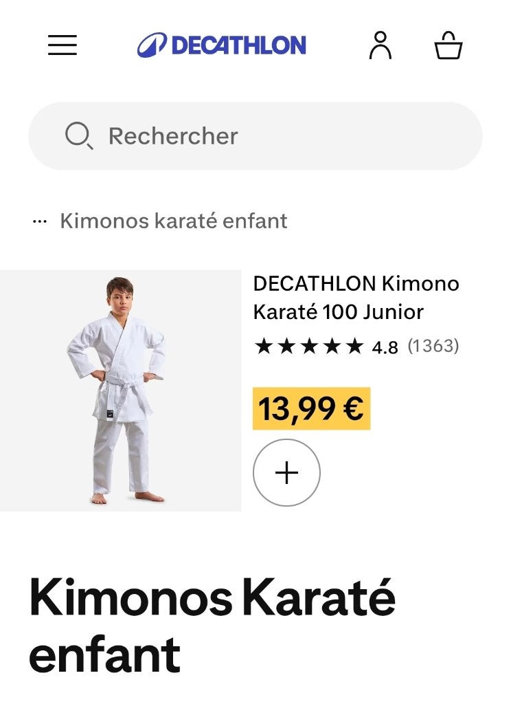 Kimono Karate - Taille: 110, Enlèvement, Comme neuf, Karaté