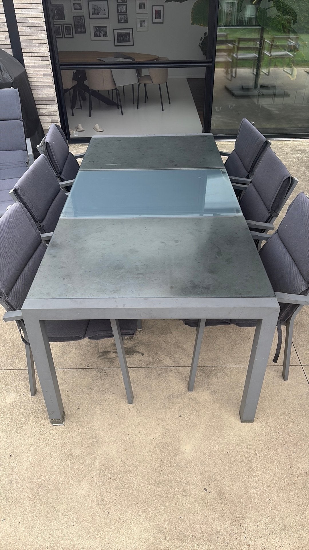 Tuinset van Fun Lodge mag weg voor een prikje!, Tuin en Terras, Ophalen, Gebruikt, 6 zitplaatsen, Aluminium