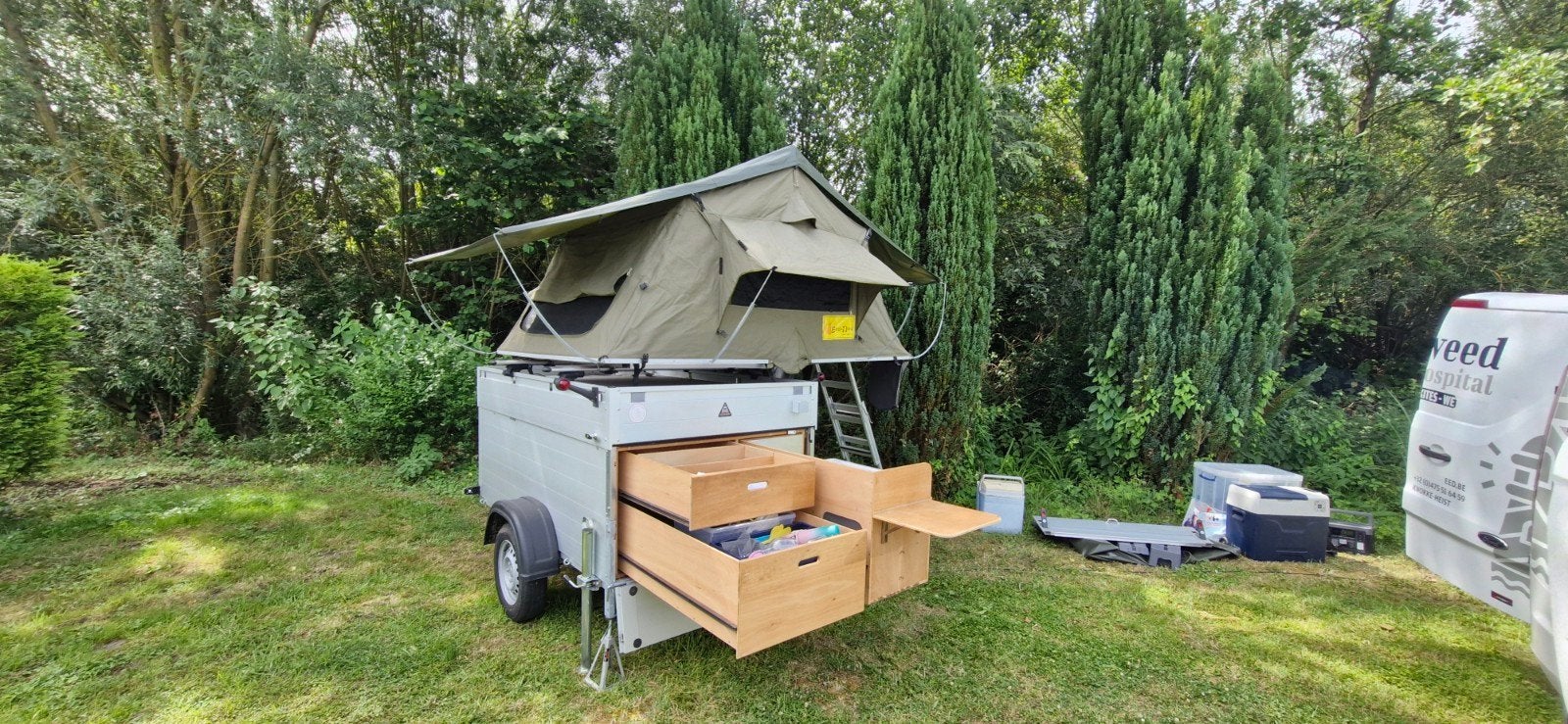 Tente de toit sur remorque, Caravanes & Camping, Enlèvement, Utilisé, Jusqu'à 2