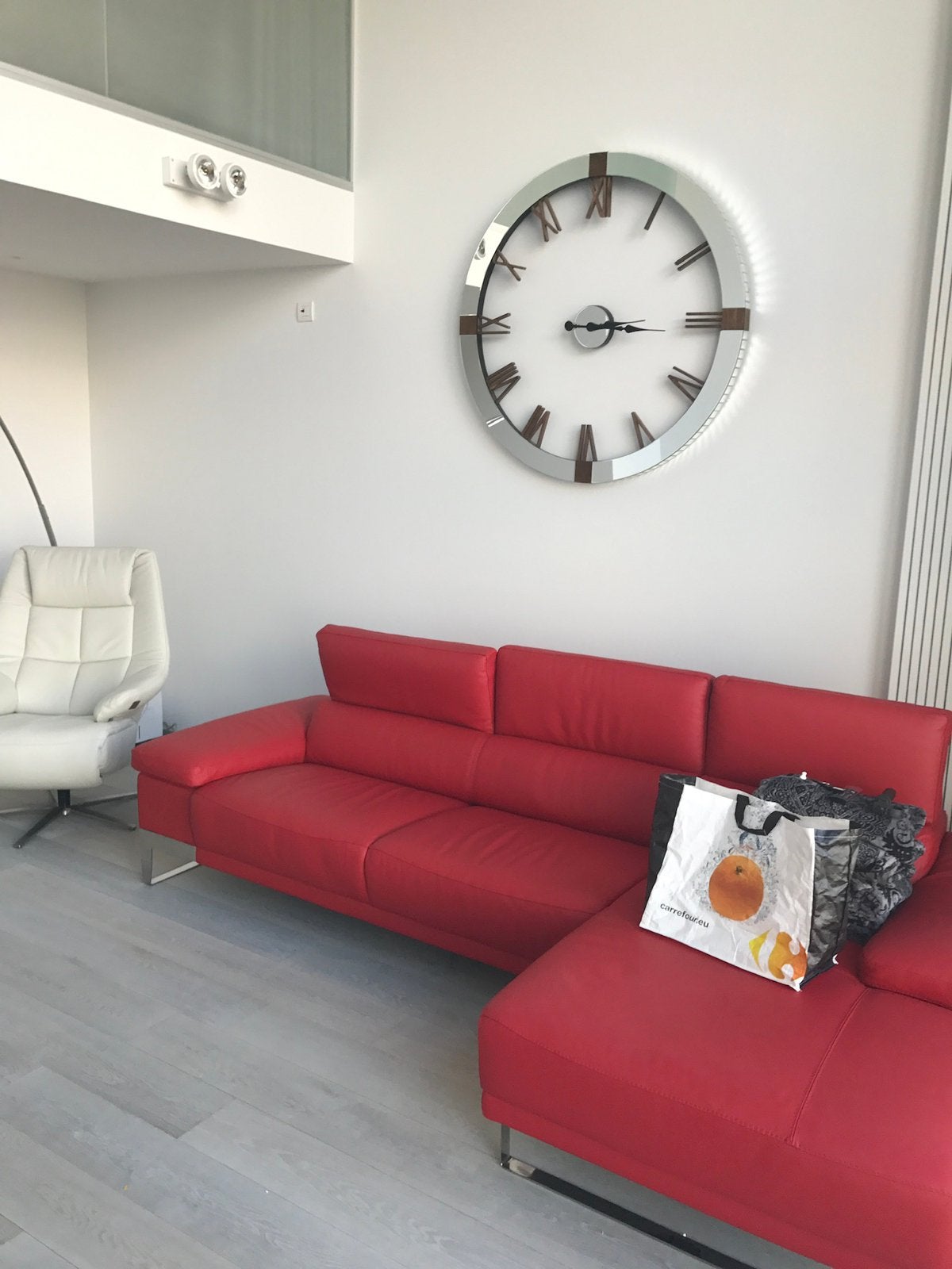 Rode hoekzetel met chaise longue en verstelbare hoofdsteunen, Enlèvement, Utilisé
