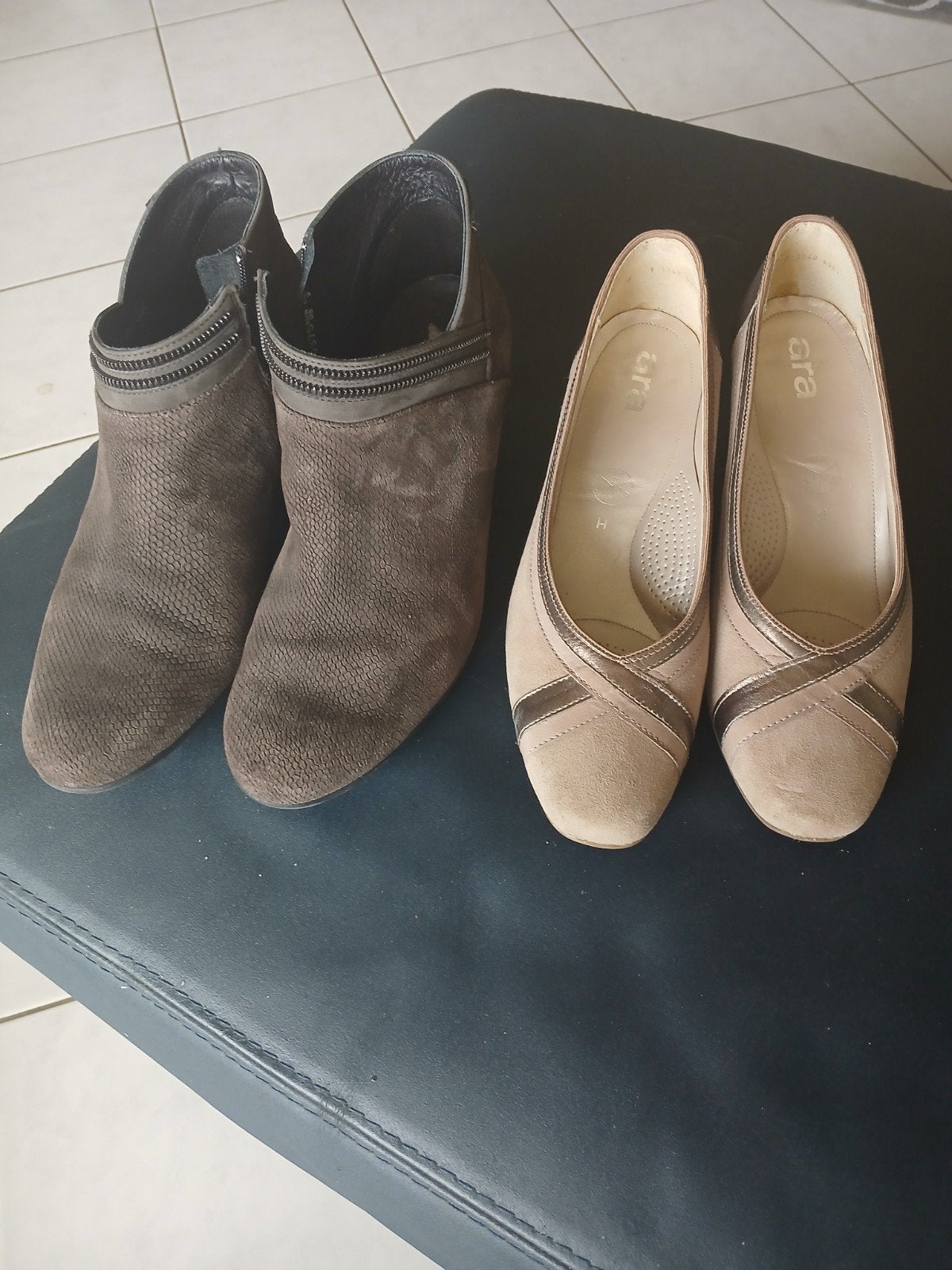 Set van 2 paar schoenen van Mephisto en Ara, schoenmaat 39 4, Kleding | Dames, Schoenen, Beige, Lage of Enkellaarzen, Ophalen of Verzenden