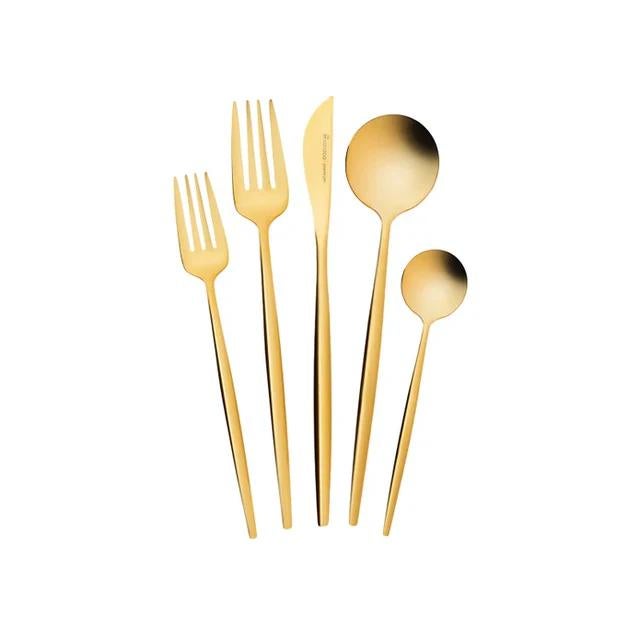 NIEUW Karaca Matte Gold 12-Persoons 60-Delig Bestekset, Huis en Inrichting, Ophalen, Nieuw