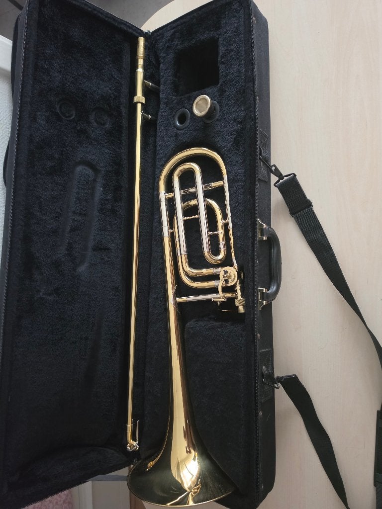 Trombone ténor Comet avec barillet Bruxelles, Enlèvement, Utilisé, Ténor, Avec valise
