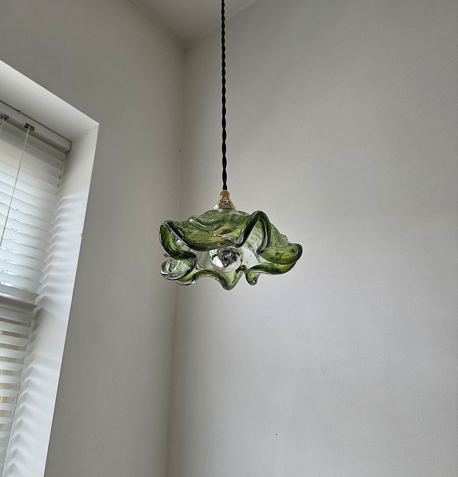 Lampe suspendue vintage en verre de Murano., Enlèvement ou Envoi