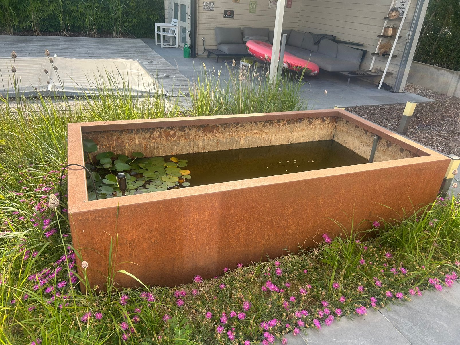 Mooie cortenstalen bak in goede staat, Tuin en Terras, Vijvers, Ophalen, Gebruikt
