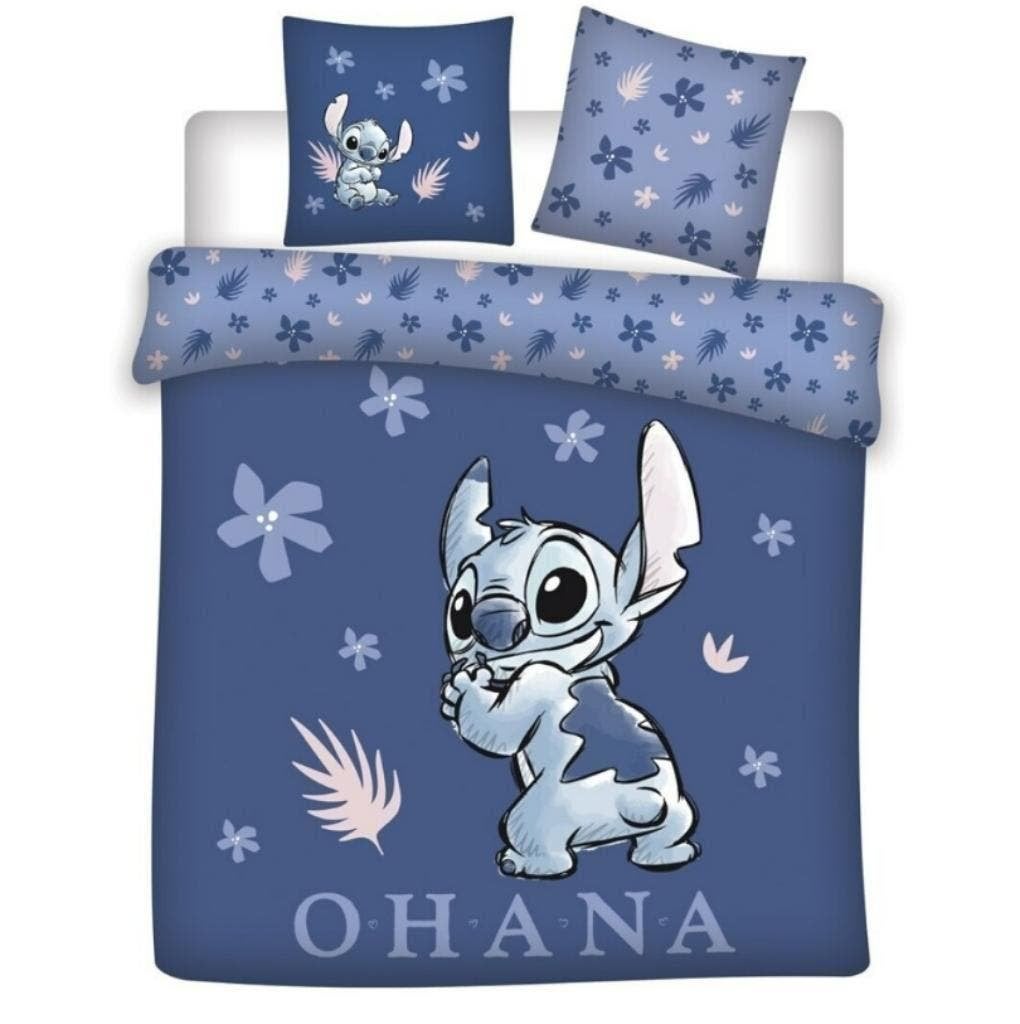 Stitch Dekbedovertrek - Lits Jumeaux - 240 x 220 -  Katoen, Blauw, Dekbedovertrek, Ophalen of Verzenden, Nieuw