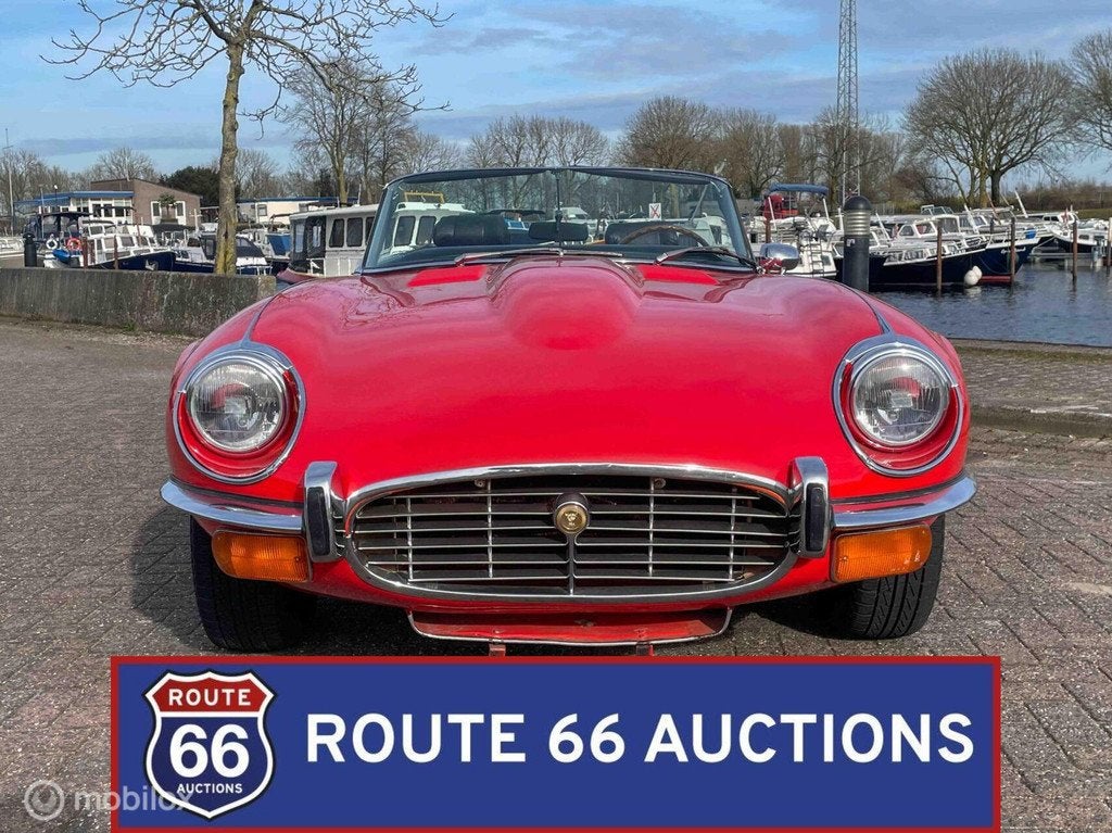 Jaguar E-Type Series 3 Cabriolet | 1971 | Route 66 Auctions, Auto's, Zwart, Bedrijf, Handgeschakeld, Overige carrosserie