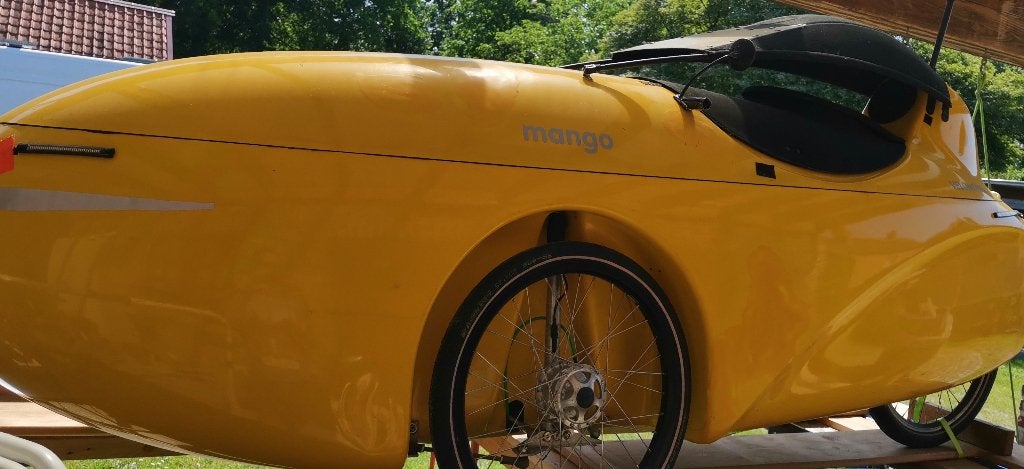 Mango velomobiel, Vélos & Vélomoteurs, Vélos | Vélos couchés, Utilisé, Autres marques, Guidon haut, Cabine, Frein à tambour, Enlèvement