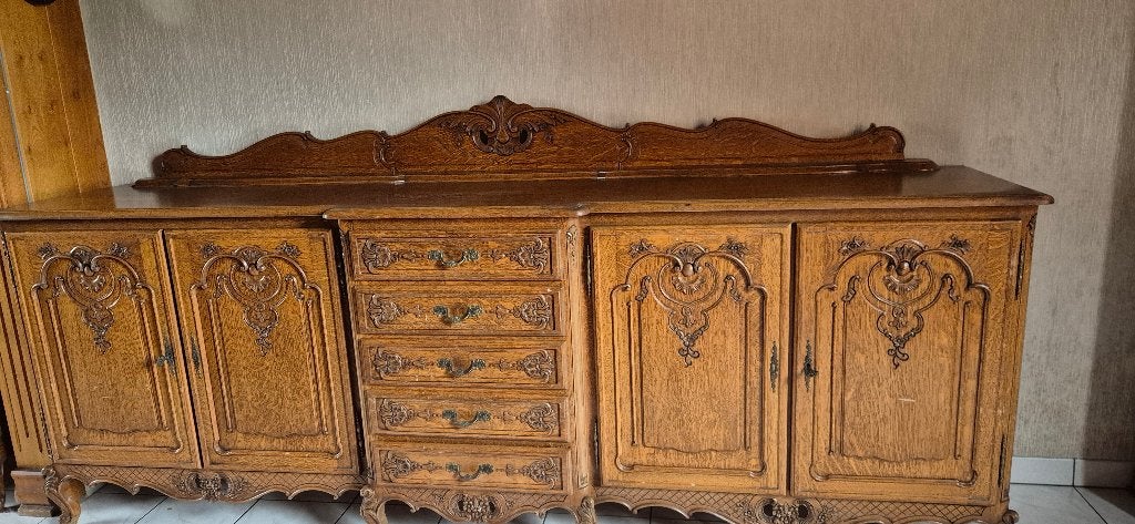 Dressoir Louis XV, Maison & Meubles, Avec tiroir(s), 200 cm ou plus, Eik, Enlèvement