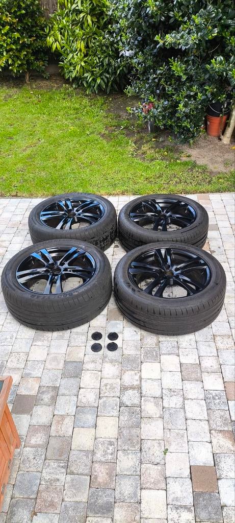 17” Zwarte Velgen 5x112 Audi VW Mercedes Skoda Seat + Banden, Auto-onderdelen, Banden en Velgen, Ophalen, 17 inch, Band(en)