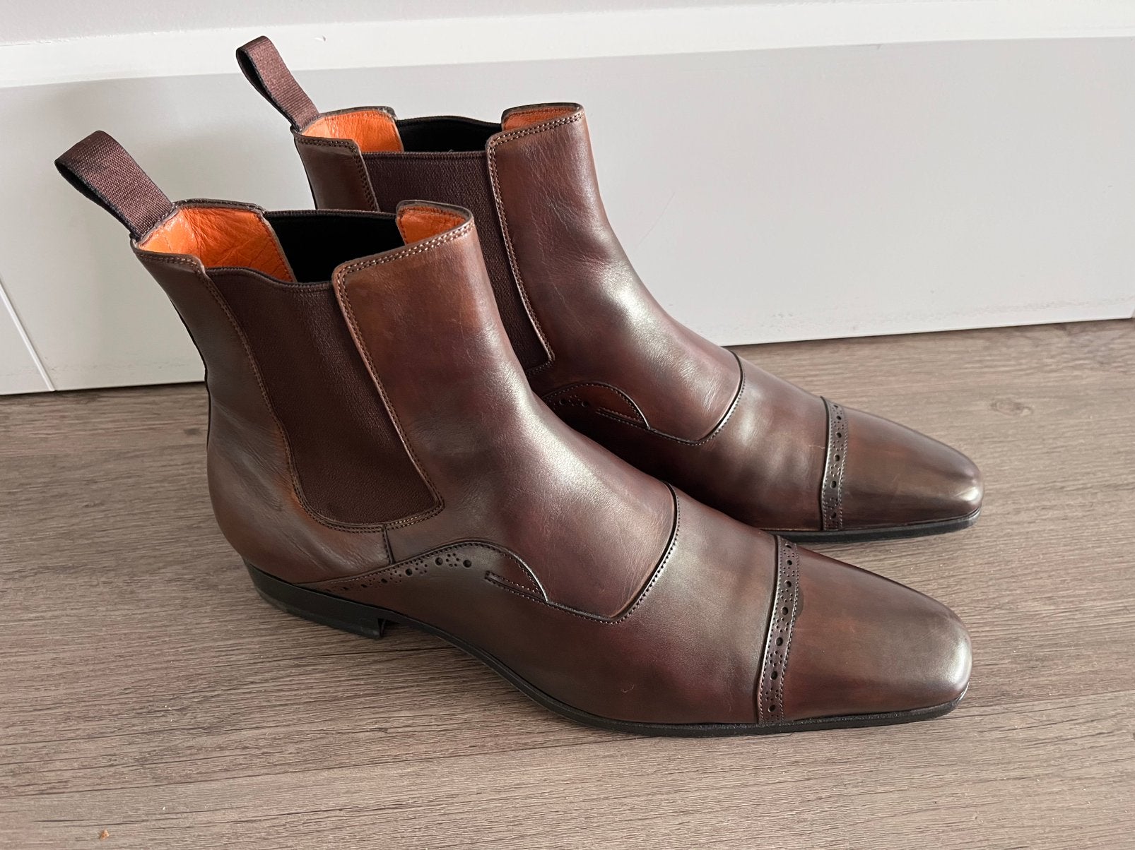 Santoni herenschoenen maat 9 / 43, Kleding | Heren, Schoenen, Bruin, Boots, Ophalen of Verzenden, Zo goed als nieuw