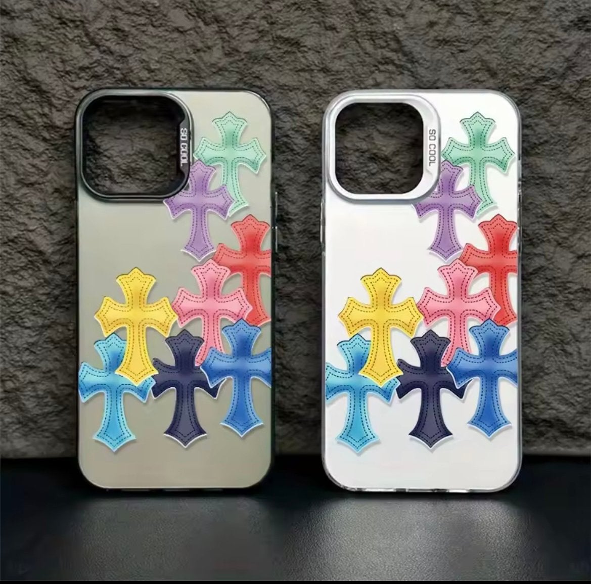Chrome hearts iphone 17/16/15/14/13/12/11 pro/max/plus cover, Telecommunicatie, Verzenden, Frontje of Cover, Nieuw, Meerkleurig