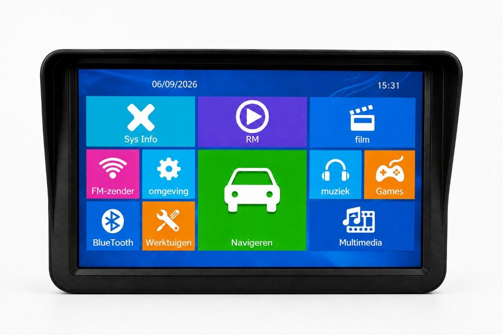 9' Mobilhome,Camper GPS Navigatie Europa Map-BLUETOOTH, AVIN, Info@drktech.be, Oosterwennel 35 Genk, Nieuw, Ophalen of Verzenden